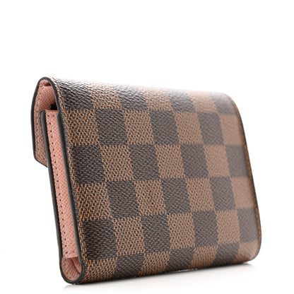Louis Vuitton Damier Ebene Victorine Wallet Rose Ballerine 3 of 9