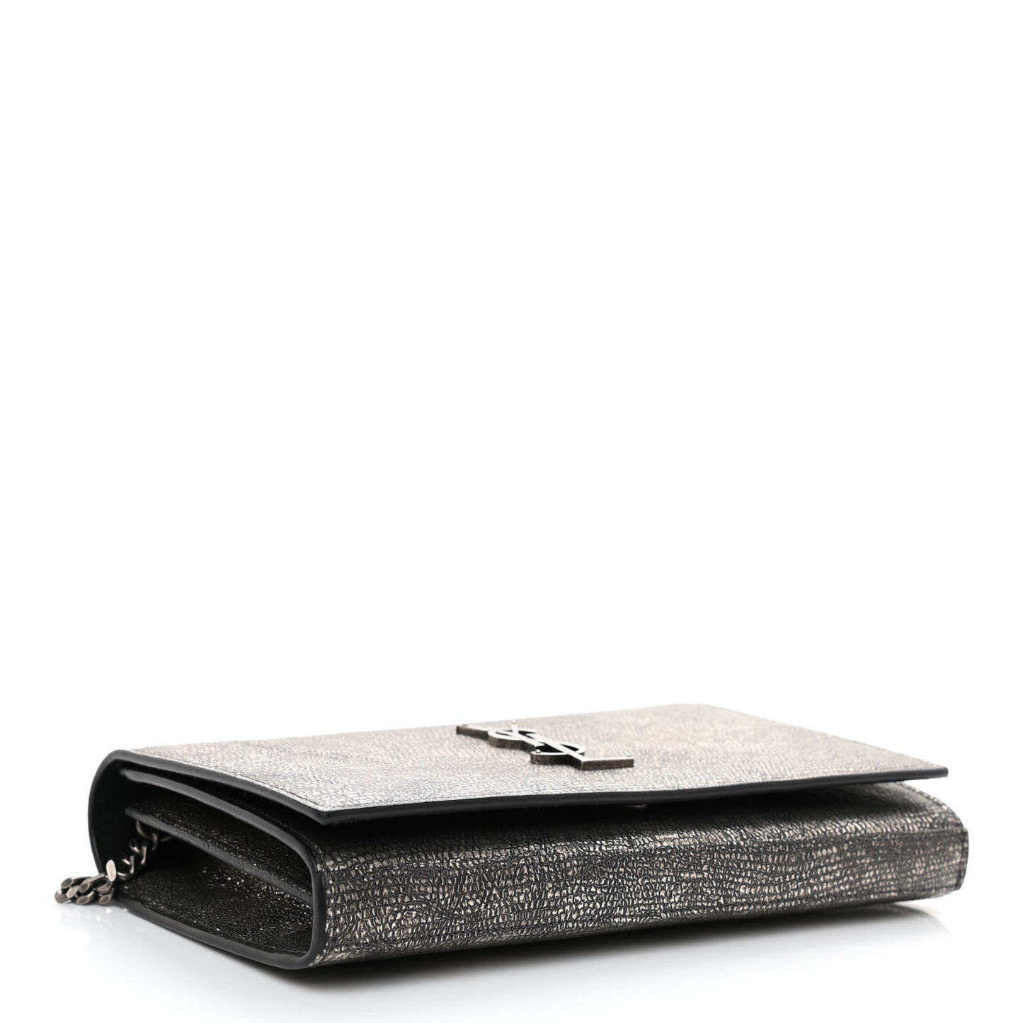 Metallic Calfskin Lizard Embossed Medium Classic Monogram Kate Satchel