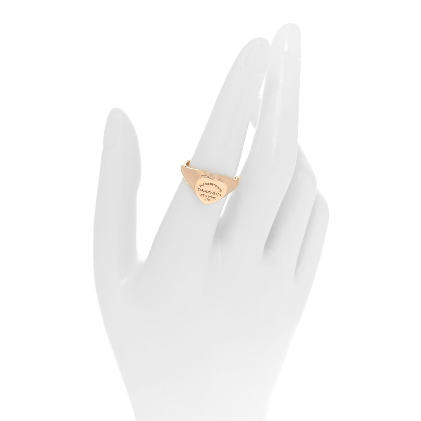 18K Rose Gold Return to Tiffany Heart Signet Ring 55 7.25