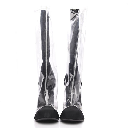 Chanel PVC Grosgrain High Boots 42 Transparent Black 2 of 7
