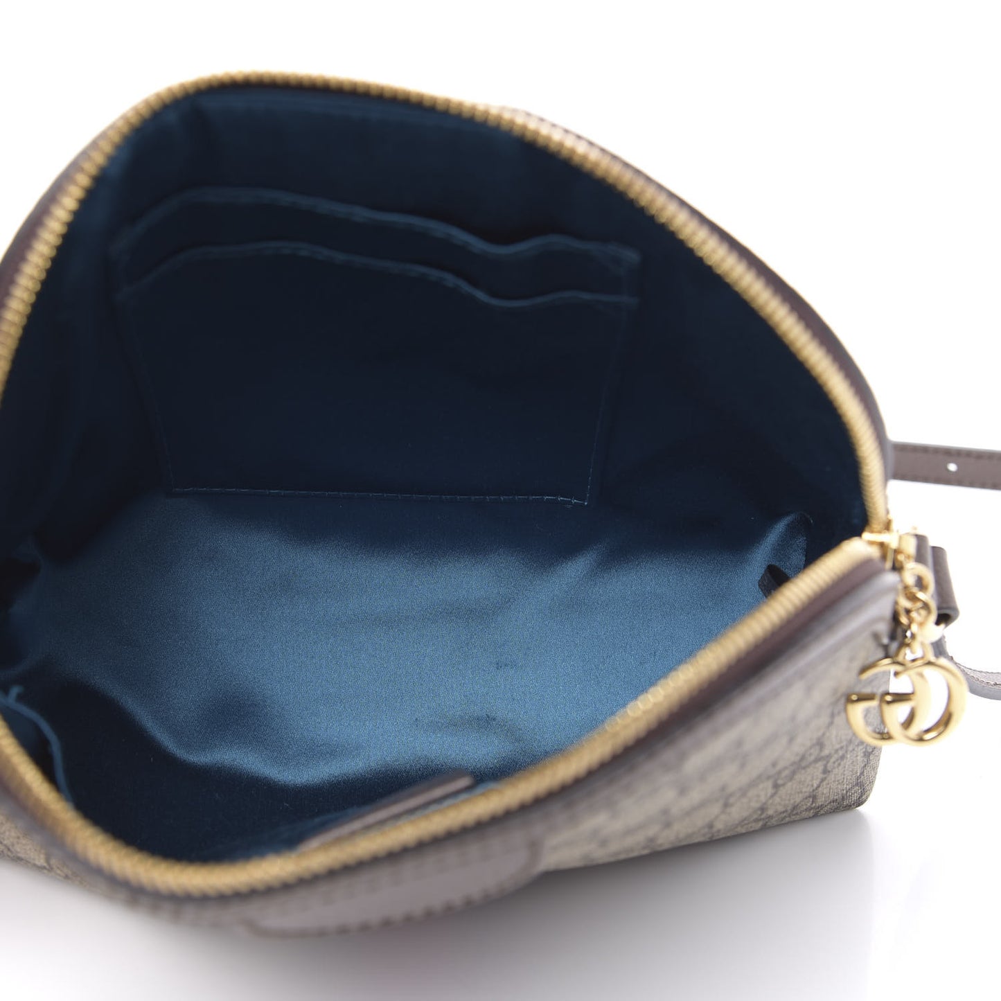 GG Supreme Monogram Textured Dollar Calfskin Web Small Ophidia Dome Shoulder Bag Beige Ebony New Acero