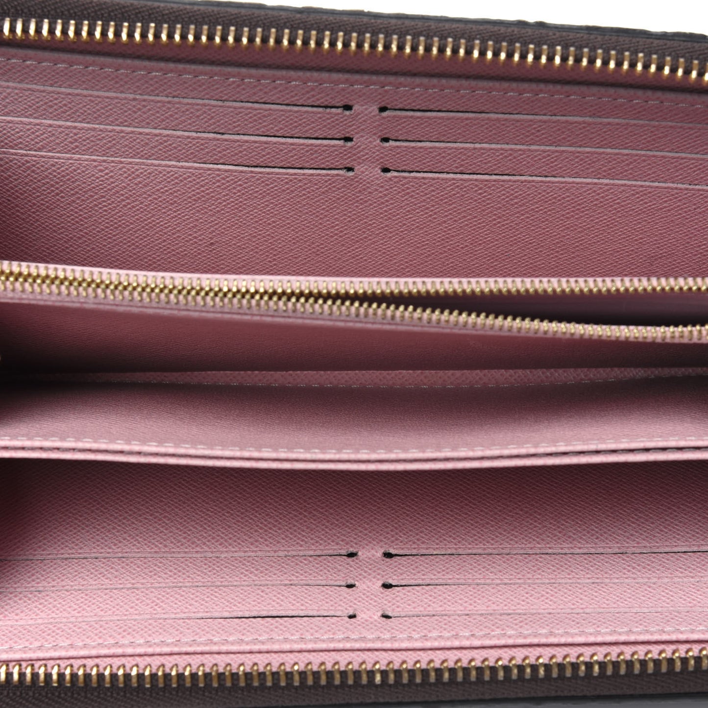 Damier Ebene Zippy Wallet Rose Ballerine