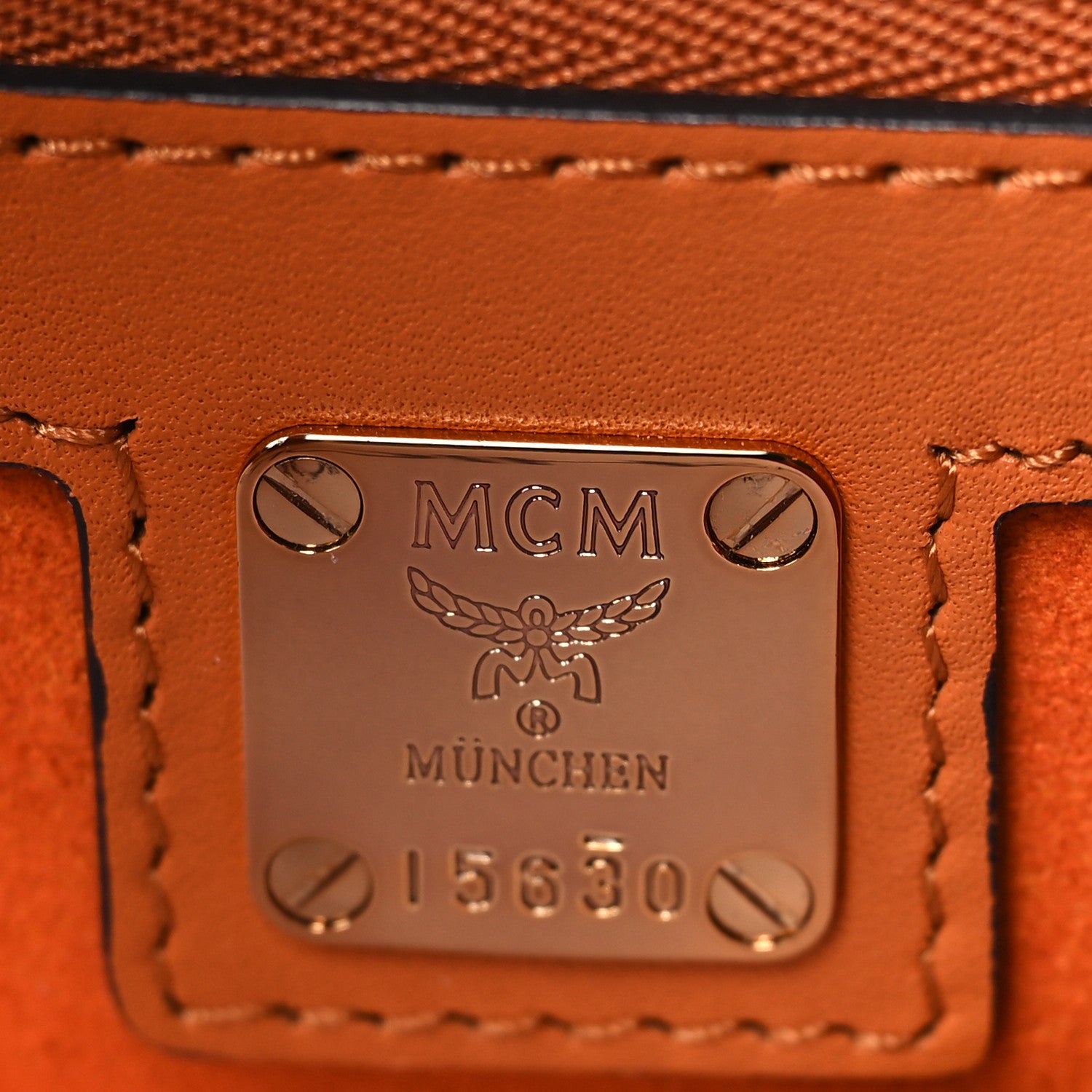 MCM Visetos Medium Patricia Pocket Satchel Cognac 7 of 10