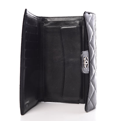 Chanel Patent Quilted Large Flap Wallet Black 5 of 9