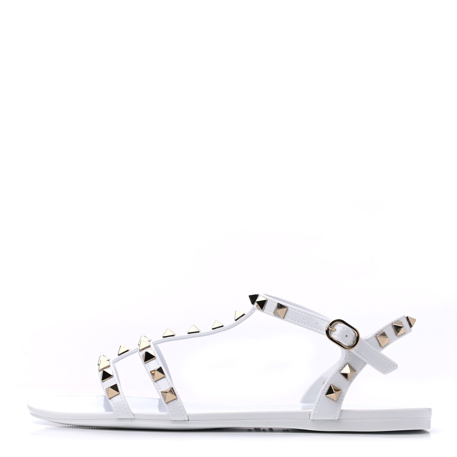 Valentino Garavani PVC Jelly Rockstud Caged Sandals 38 Optic White 1 of 12