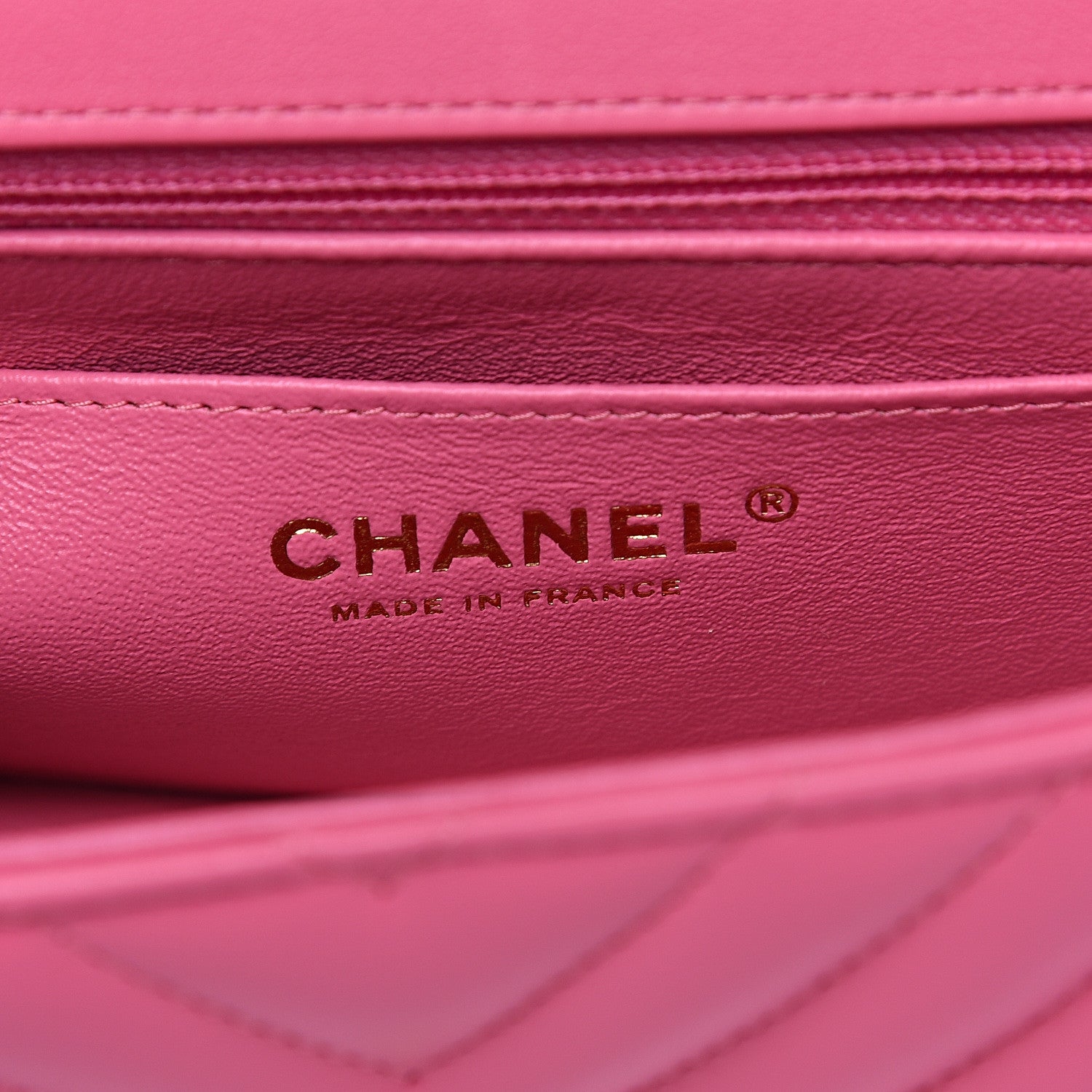 Chanel Lambskin Chevron Quilted Mini Rectangular Flap Pink 5 of 10