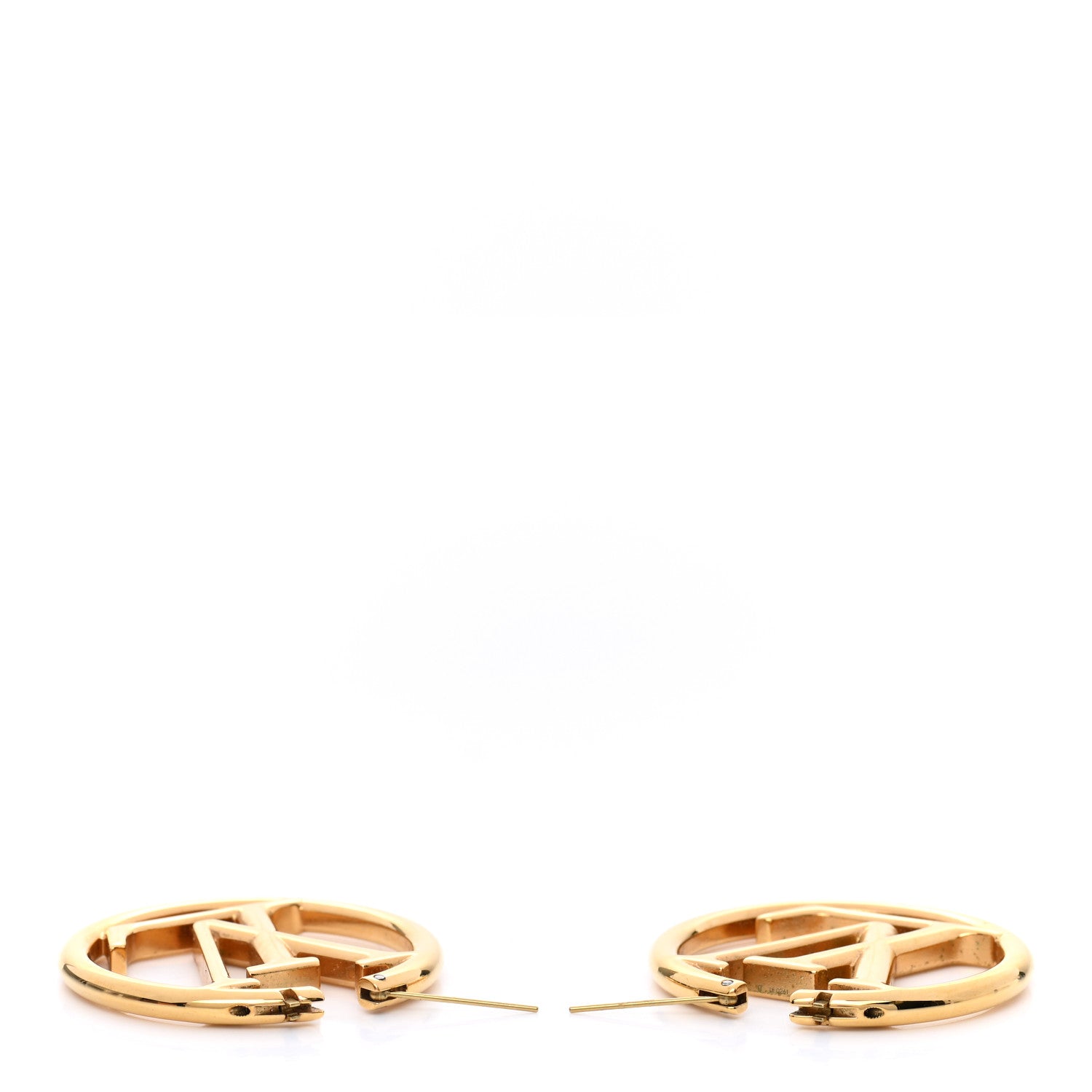 Louis Vuitton Metal Louise Hoop Earrings Gold 3 of 9