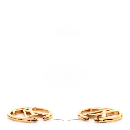Louis Vuitton Metal Louise Hoop Earrings Gold 3 of 9