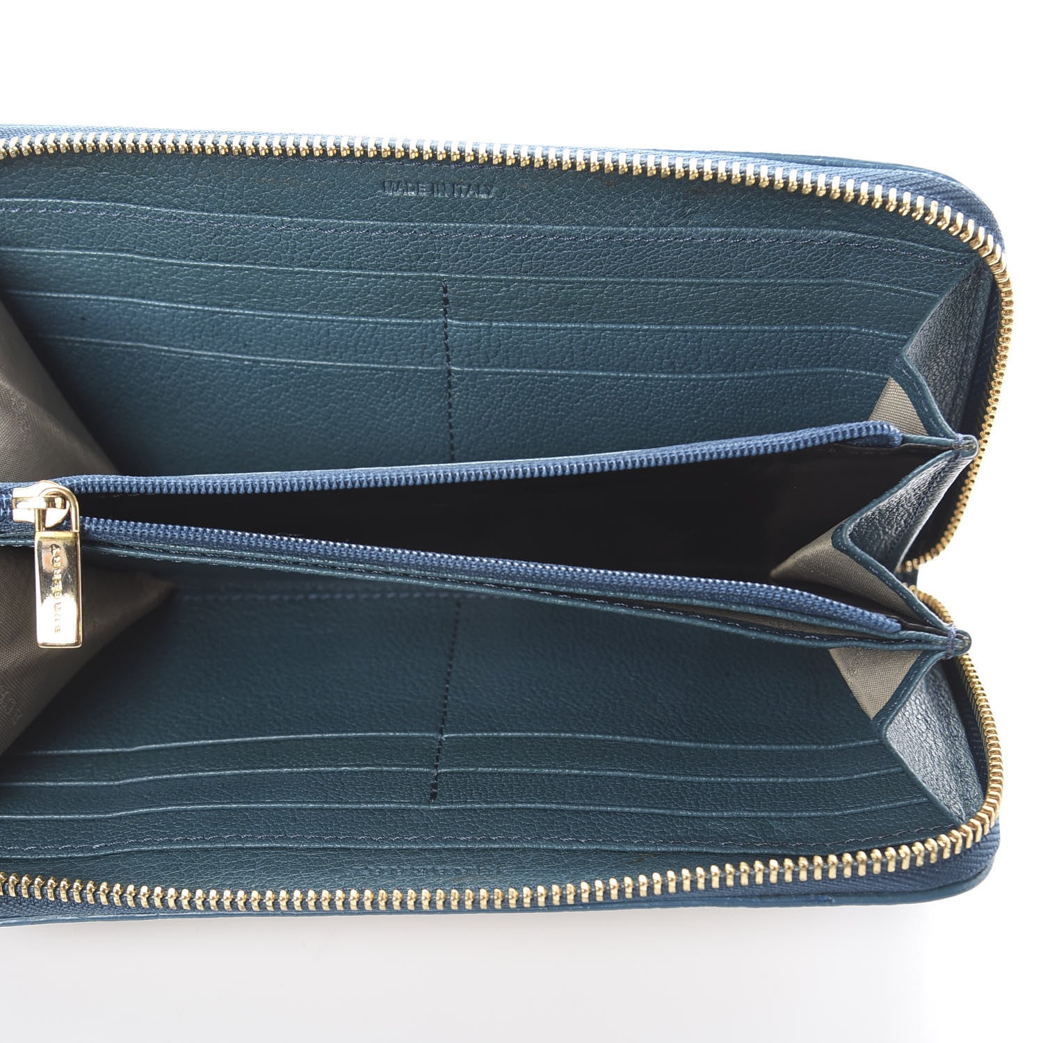 Burberry Haymarket Check Large Ziggy Zip Around Wallet Blue 4 of 5
