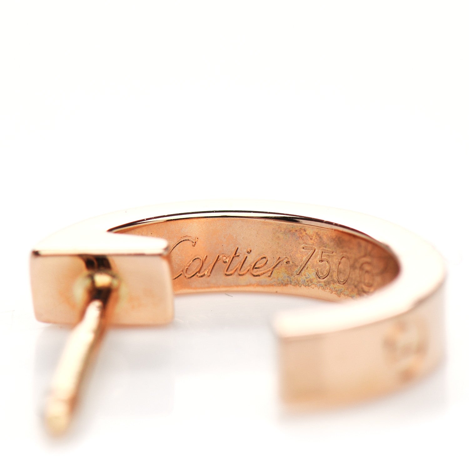 Cartier 18K Pink Gold Small LOVE Hoop Earrings 4 of 5