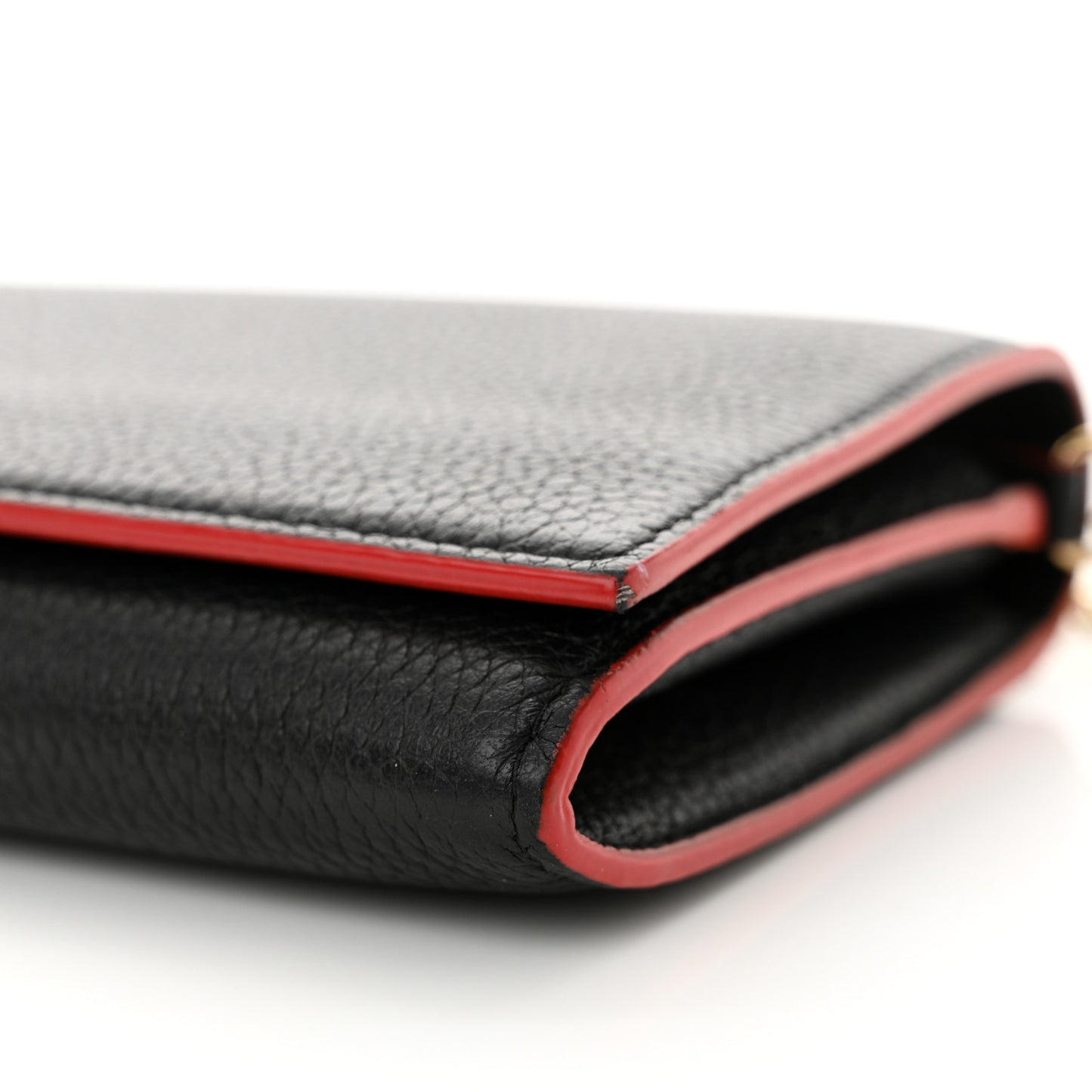 Calfskin Boudoir Chain Wallet Black