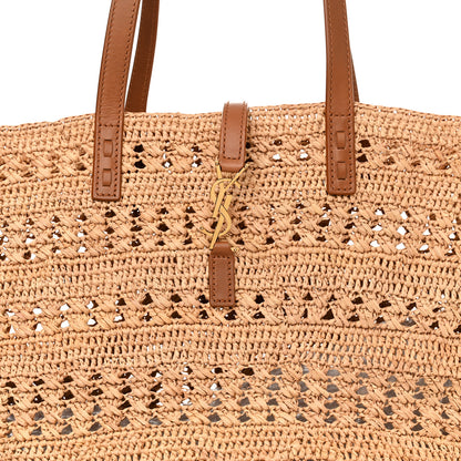 Saint Laurent Raffia Calfskin Medium Panier Tote Naturel 8 of 10