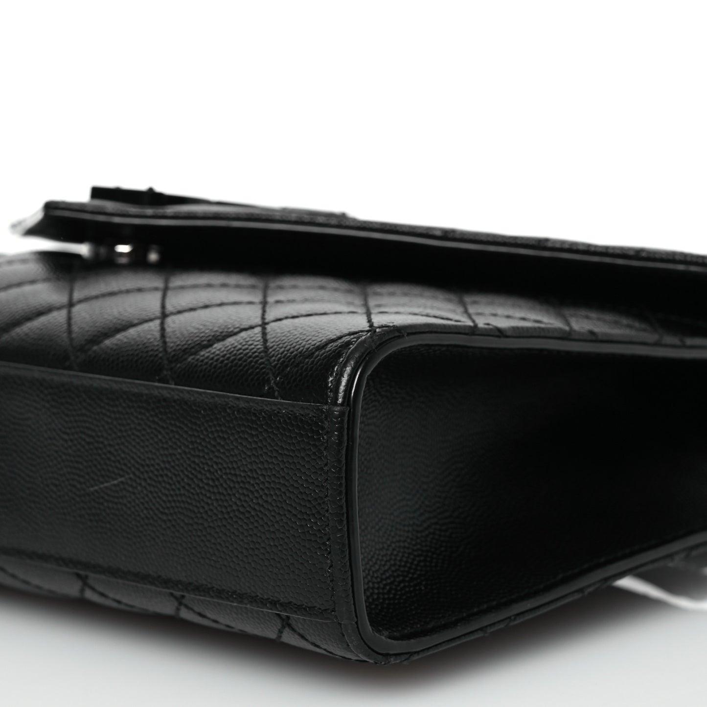 Grain De Poudre Textured Mixed Matelasse Triquilt Medium Monogram Monochrome Satchel Black