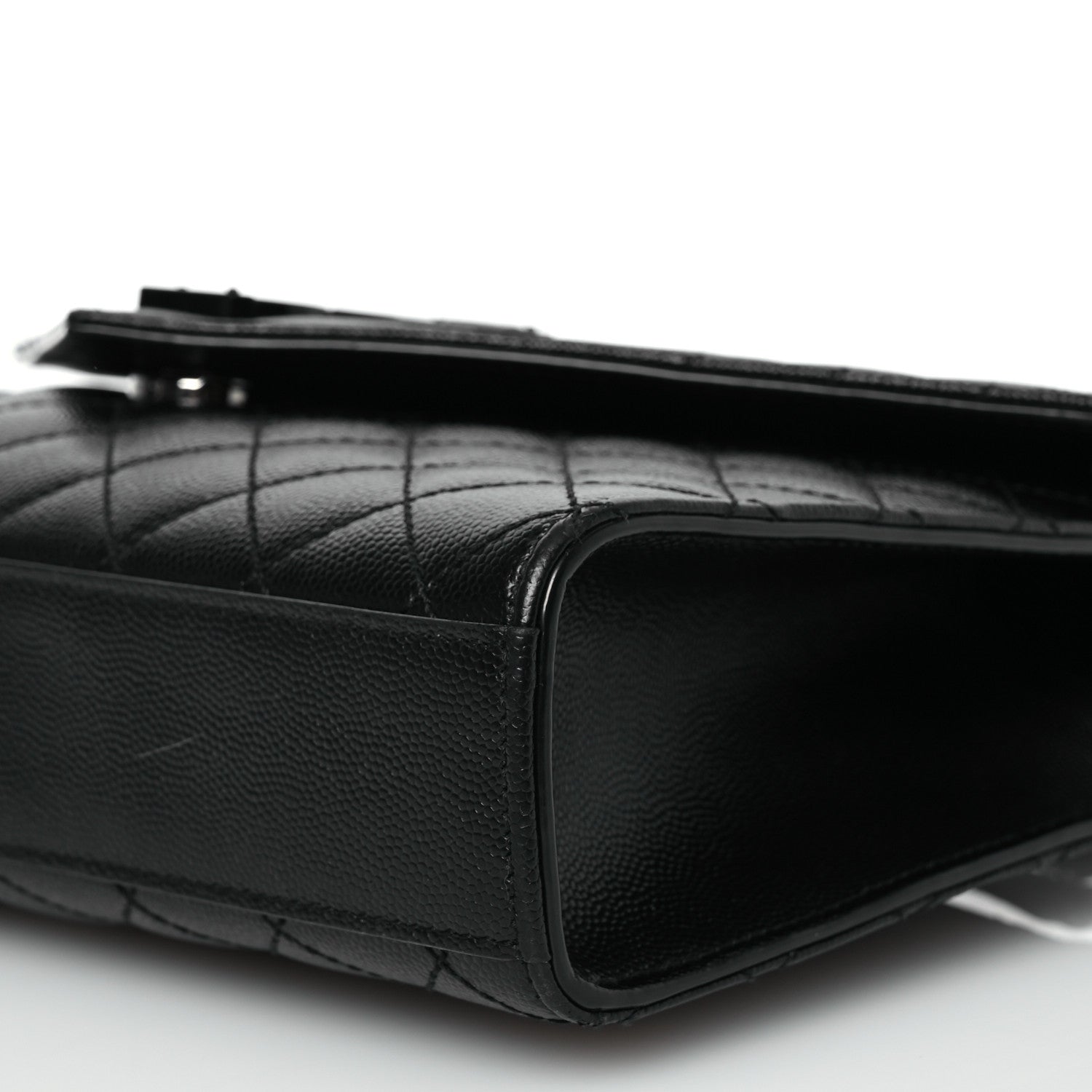 Saint Laurent Grain De Poudre Textured Mixed Matelasse Triquilt Medium Monogram Monochrome Satchel Black 10 of 11