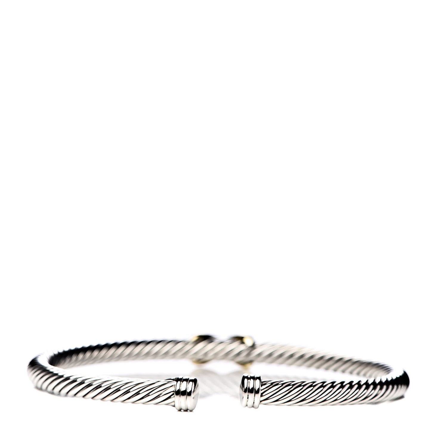Sterling Silver 18K Yellow Gold 4mm X Station Cable Bracelet