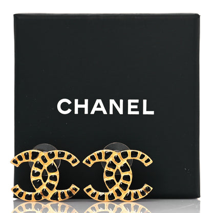 Chanel Resin Along The Nile CC Earrings Gold Black 5 of 5