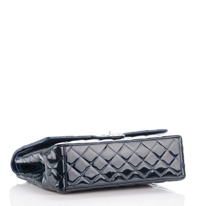 Chanel Patent Quilted Maxi Double Flap Navy Blue 5 of 9