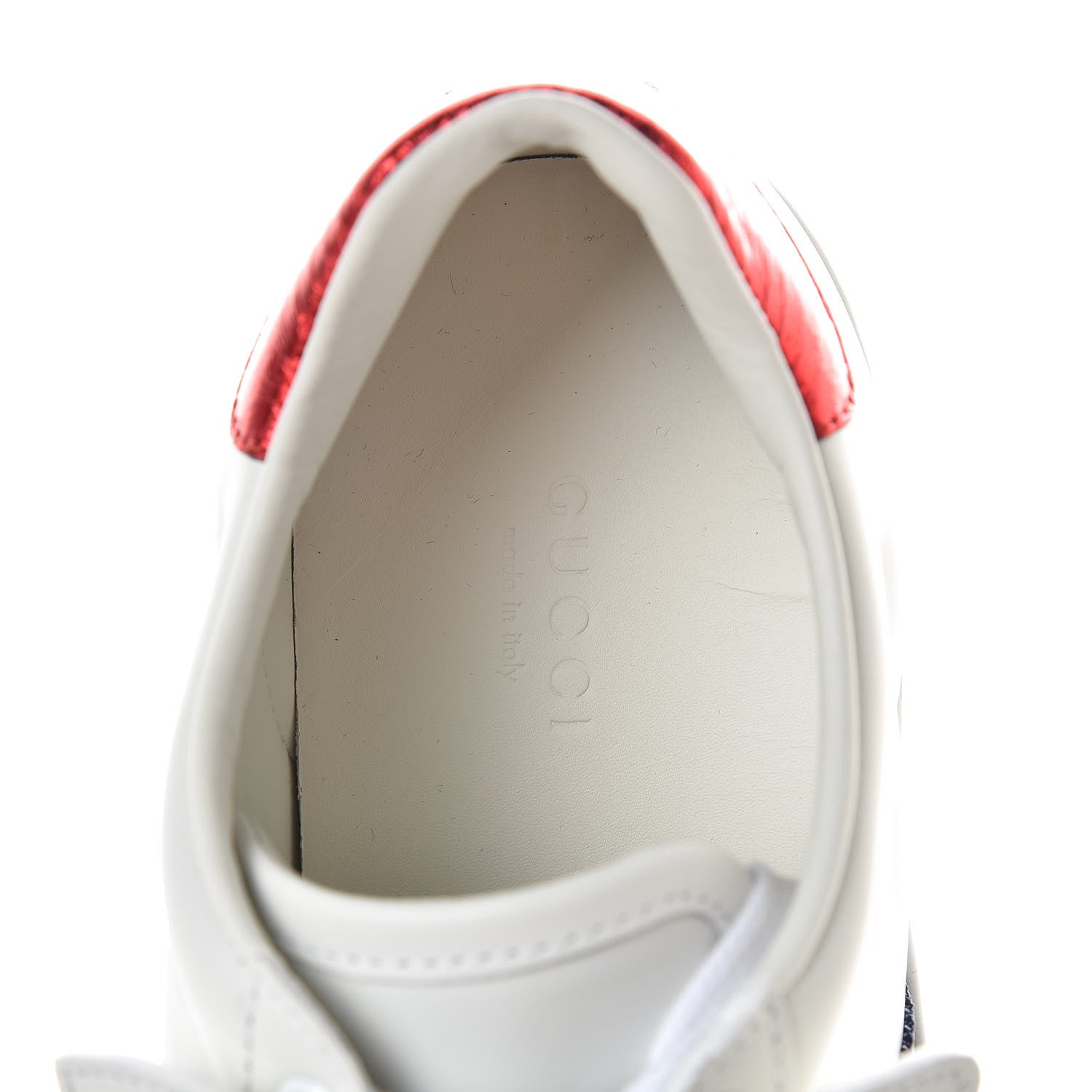 Gucci Calfskin Ayers Web Womens Ace Bow Lace Sneakers 37 White 6 of 9