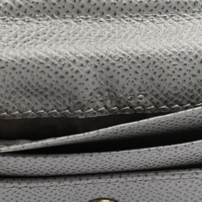 Salvatore Ferragamo Grained Calfskin Vara Bow Cardholder Pale Grey 5 of 8