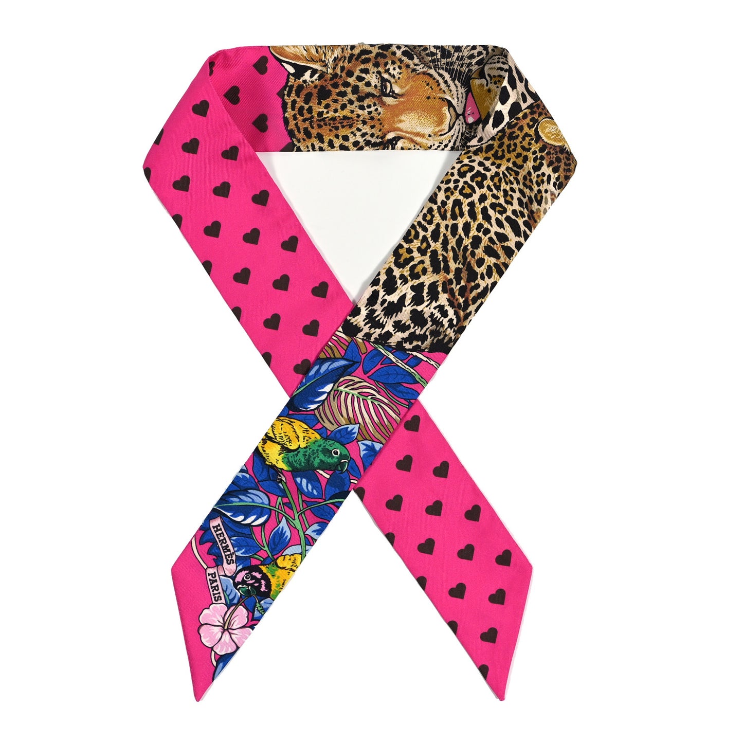 Silk Jungle Love Love Twilly Rose Vif Bleu Roy
