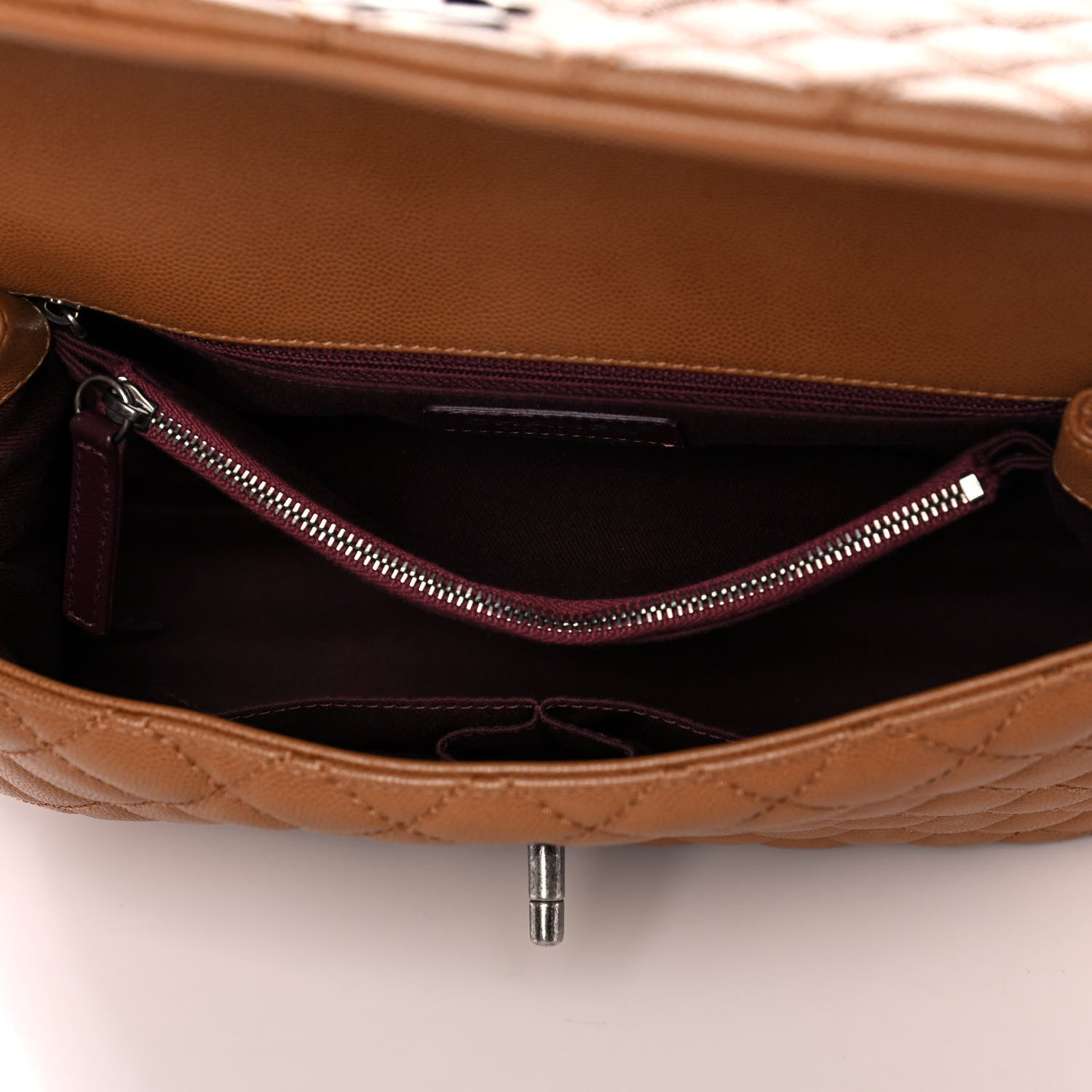 Chanel Caviar Quilted Medium Coco Handle Flap Camel 4 of 12