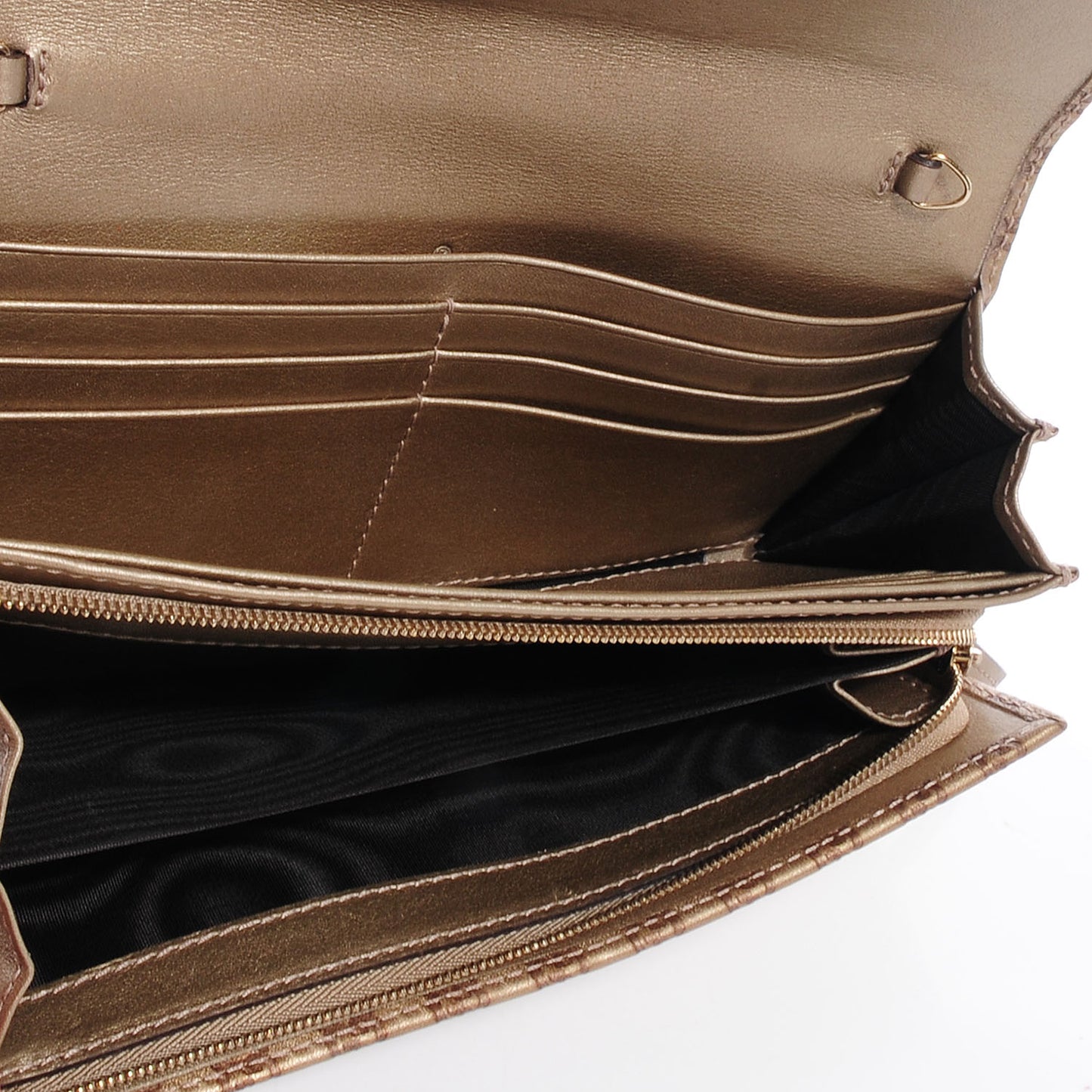 Metallic Microguccissima Dice Chain Wallet Winter Leaf