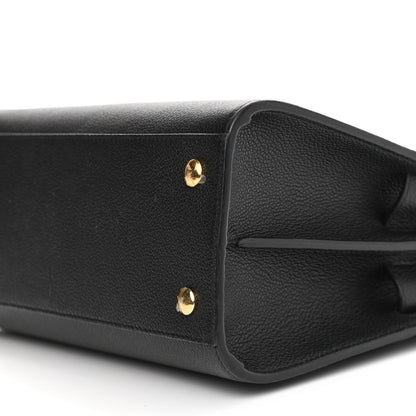 Burberry Grainy Calfskin Mini Two Handle Title Bag Black 9 of 10