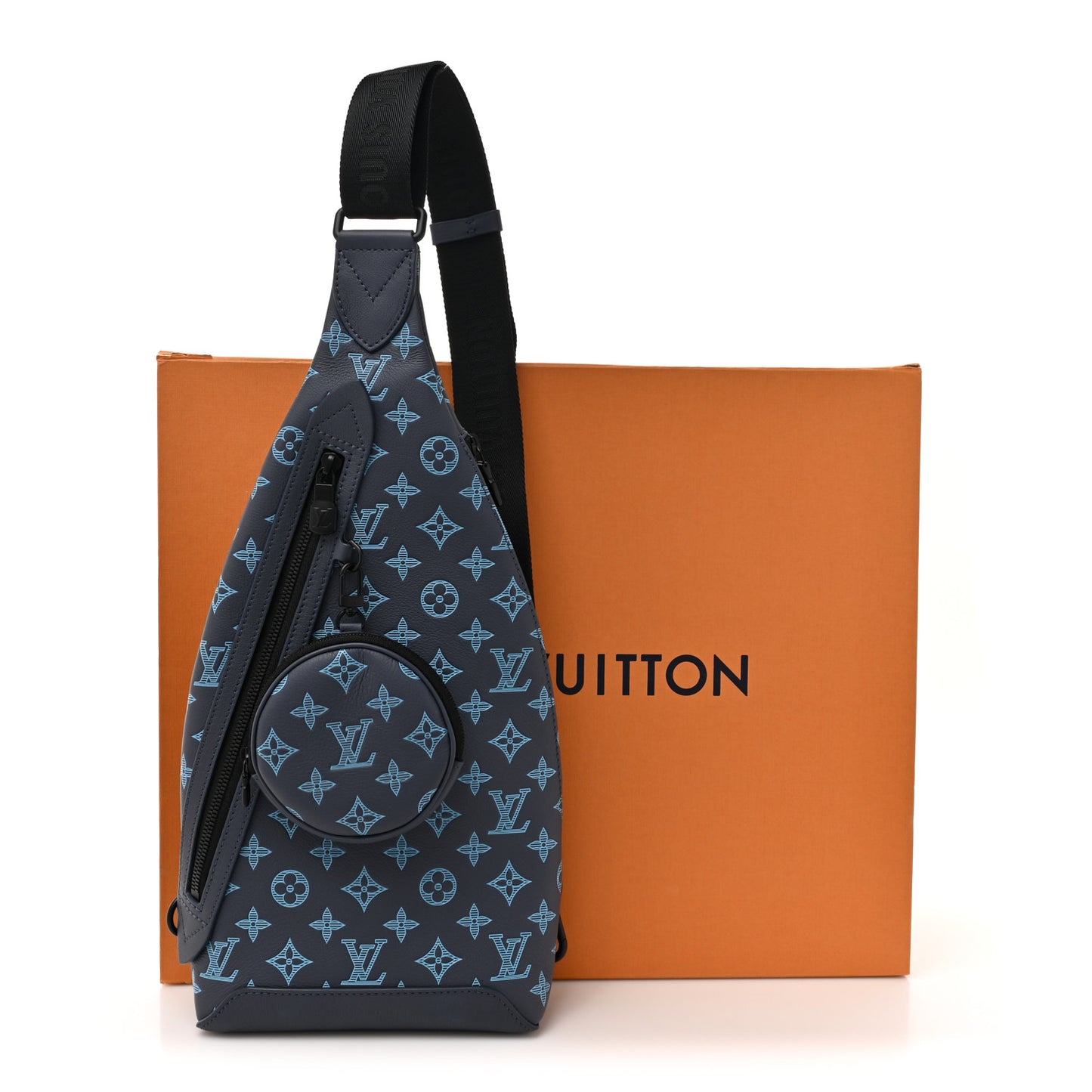 Monogram Shadow Duo Slingbag Navy River Blue