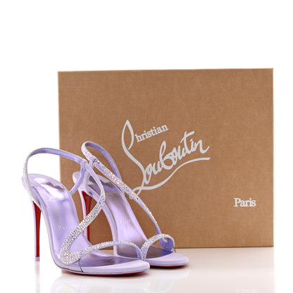 Christian Louboutin Suede Crystal Strass Rosalie 100 Sandals 38.5 Lilac Smoke 8 of 8