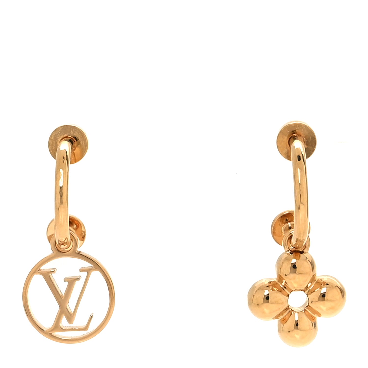 Louis Vuitton Brass Blooming Earrings Gold 1 of 5