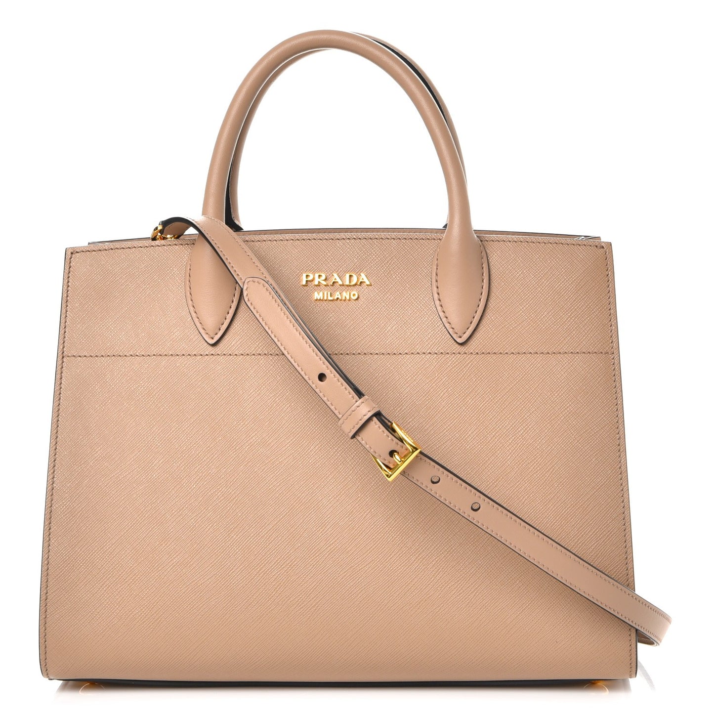 Saffiano City Calfskin Bibliothèque Top Handle Cammeo Granato