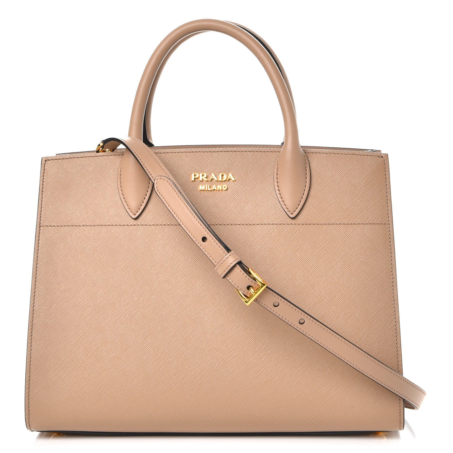 Prada Saffiano City Calfskin Bibliothèque Top Handle Cammeo Granato 1 of 9