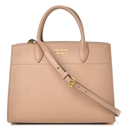 Prada Saffiano City Calfskin Bibliothèque Top Handle Cammeo Granato 1 of 9