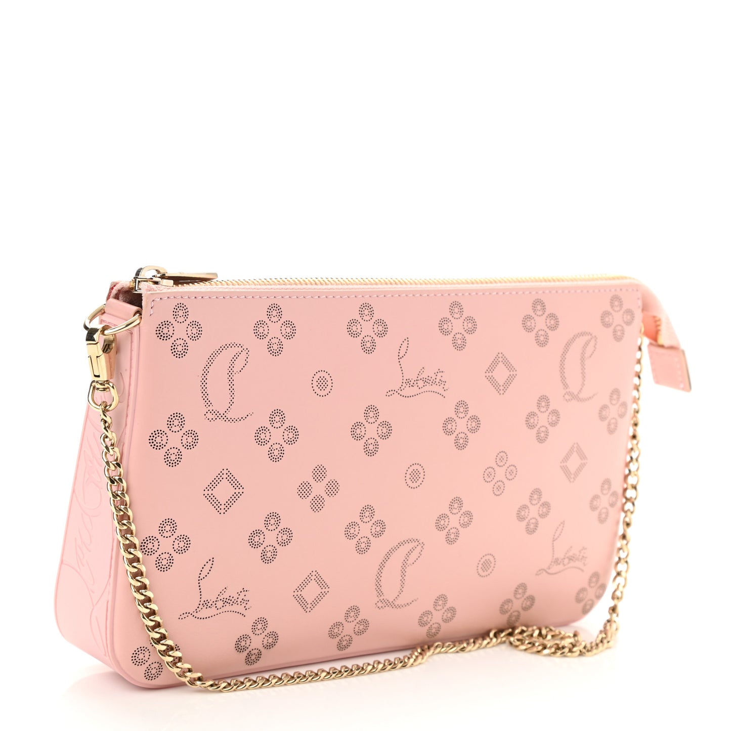 Calfskin Loubila Loubinthesky Chain Clutch Rosy