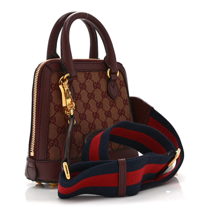Gucci Monogram Textured Dollar Calfskin Mini Horsebit 1955 Top Handle Bag Sahara Rubino Chardonnay 3 of 10