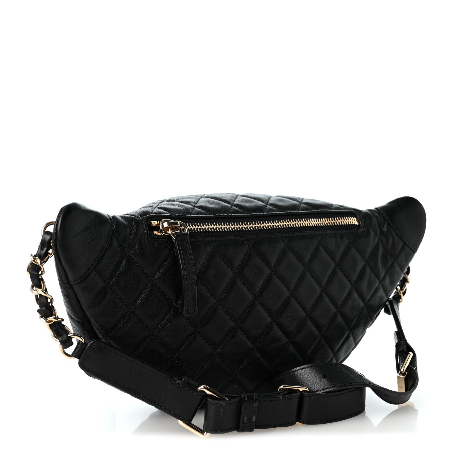 Chanel Calfskin Quilted Banane Waist Bag Fanny Pack Black 3 of 10