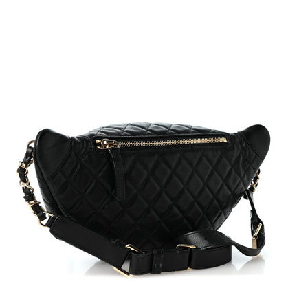 Chanel Calfskin Quilted Banane Waist Bag Fanny Pack Black 3 of 10