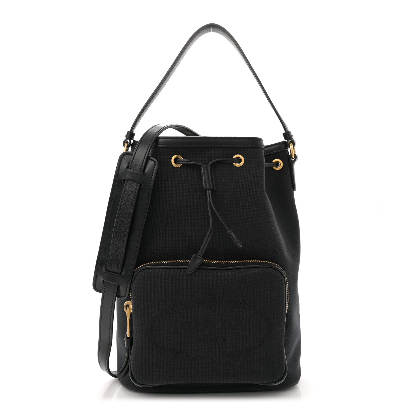 Jacquard Logo Mini Bucket Crossbody Bag Black