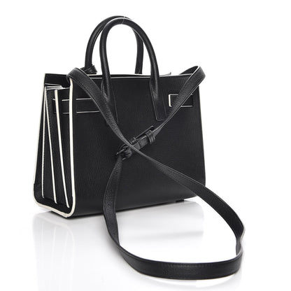 Saint Laurent Grained Calfskin Nano Sac De Jour Black White 4 of 8