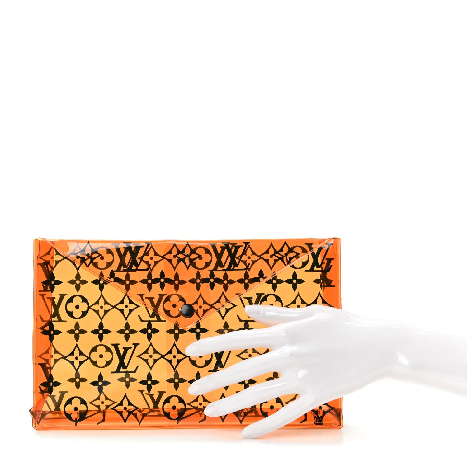 Louis Vuitton PVC Monogram Printed Envelope Pouch Orange 3 of 10