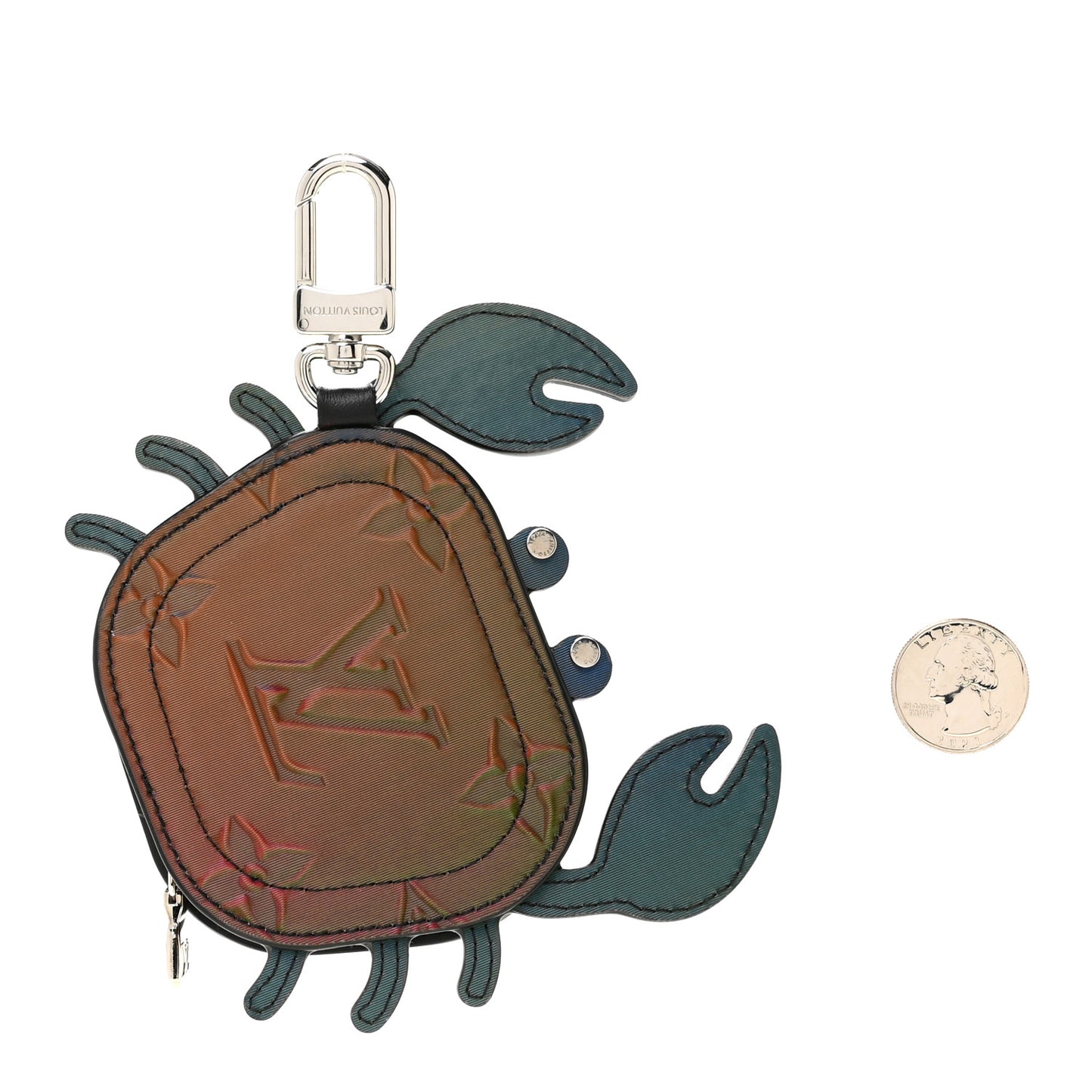 Iridescent Canvas Monogram Bijou De Sac LV Crab Bag Charm Multicolor