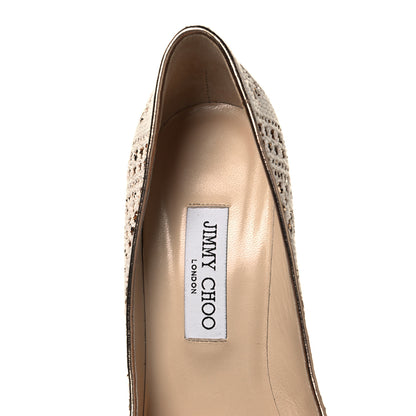 Jimmy Choo Metallic Crochet Glitter Abel 100 Pumps 41 Off White 5 of 8
