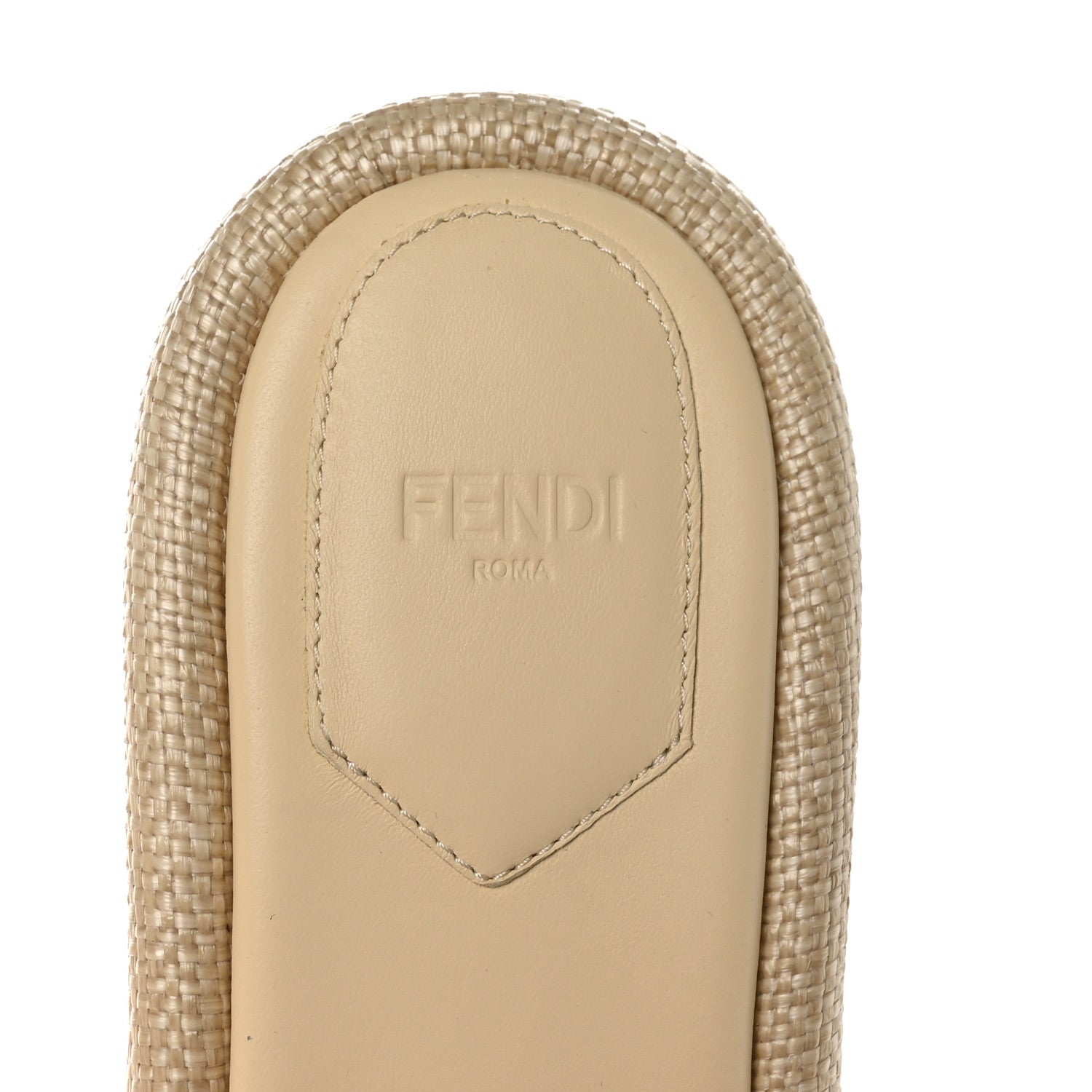 Fendi Raffia Intreccio Baguette 60mm Slide Sandals 38 Paglia 7 of 8