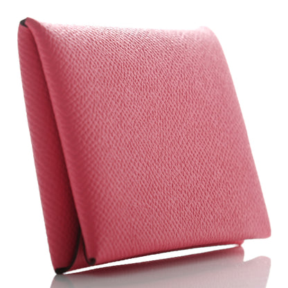 Hermes Epsom Calvi Card Case Rose Azalee 3 of 6