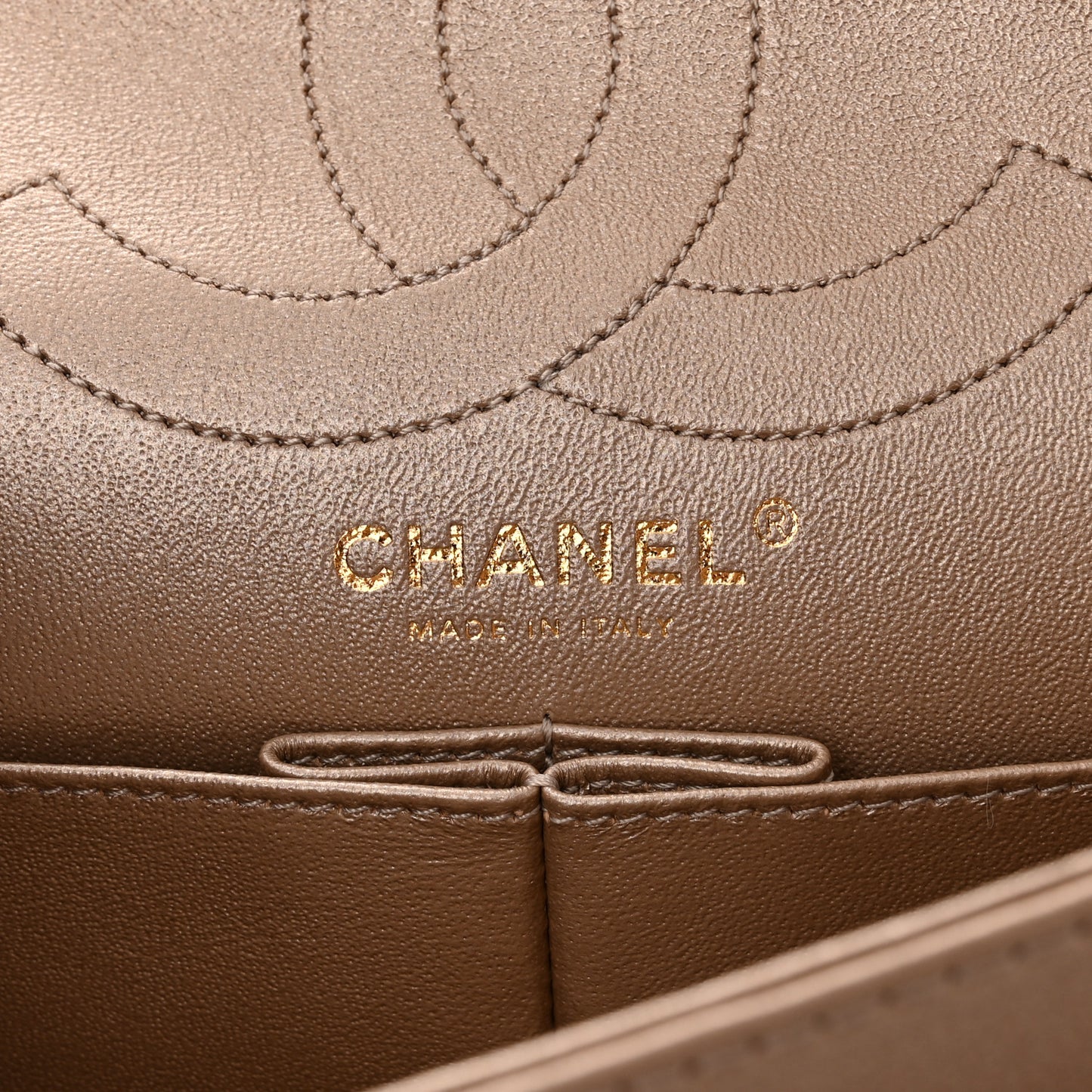 Metallic Calfskin Quilted 2.55 Reissue 226 Flap Dark Gold