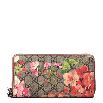 Gucci GG Supreme Monogram Blooms Wrist Wallet Beige Multicolor Dry Rose 1 of 3