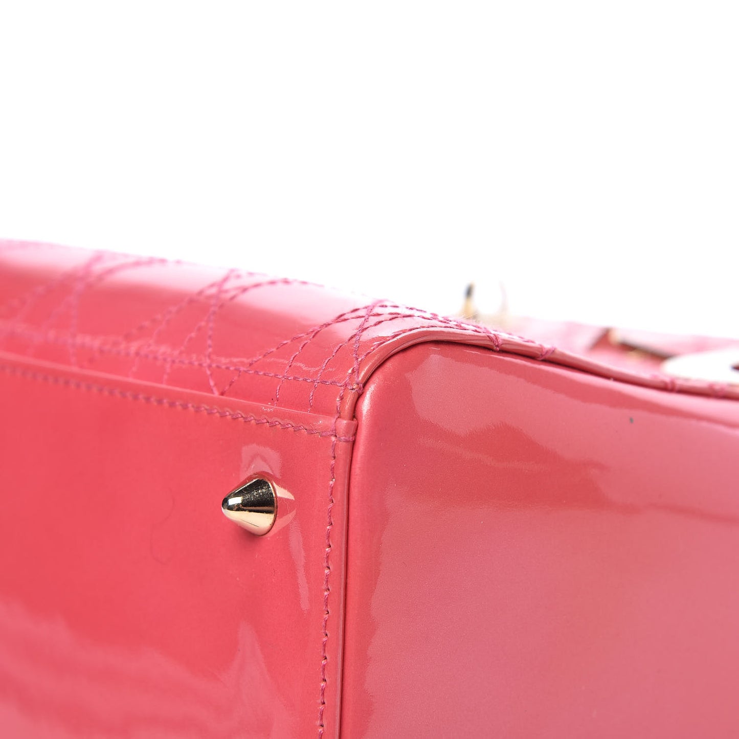 Patent Cannage Medium Lady Dior Pink