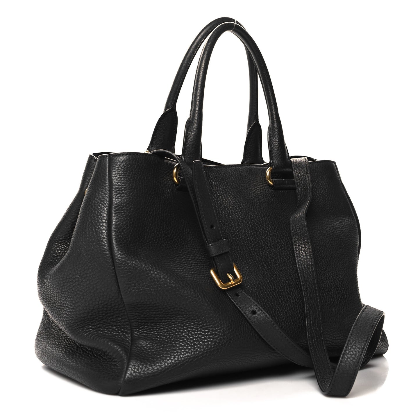 Vitello Daino Shopping Satchel Black