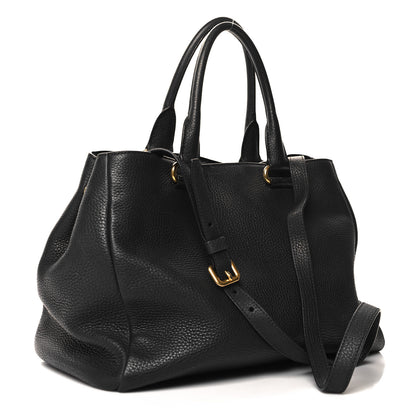 Prada Vitello Daino Shopping Satchel Black 3 of 15