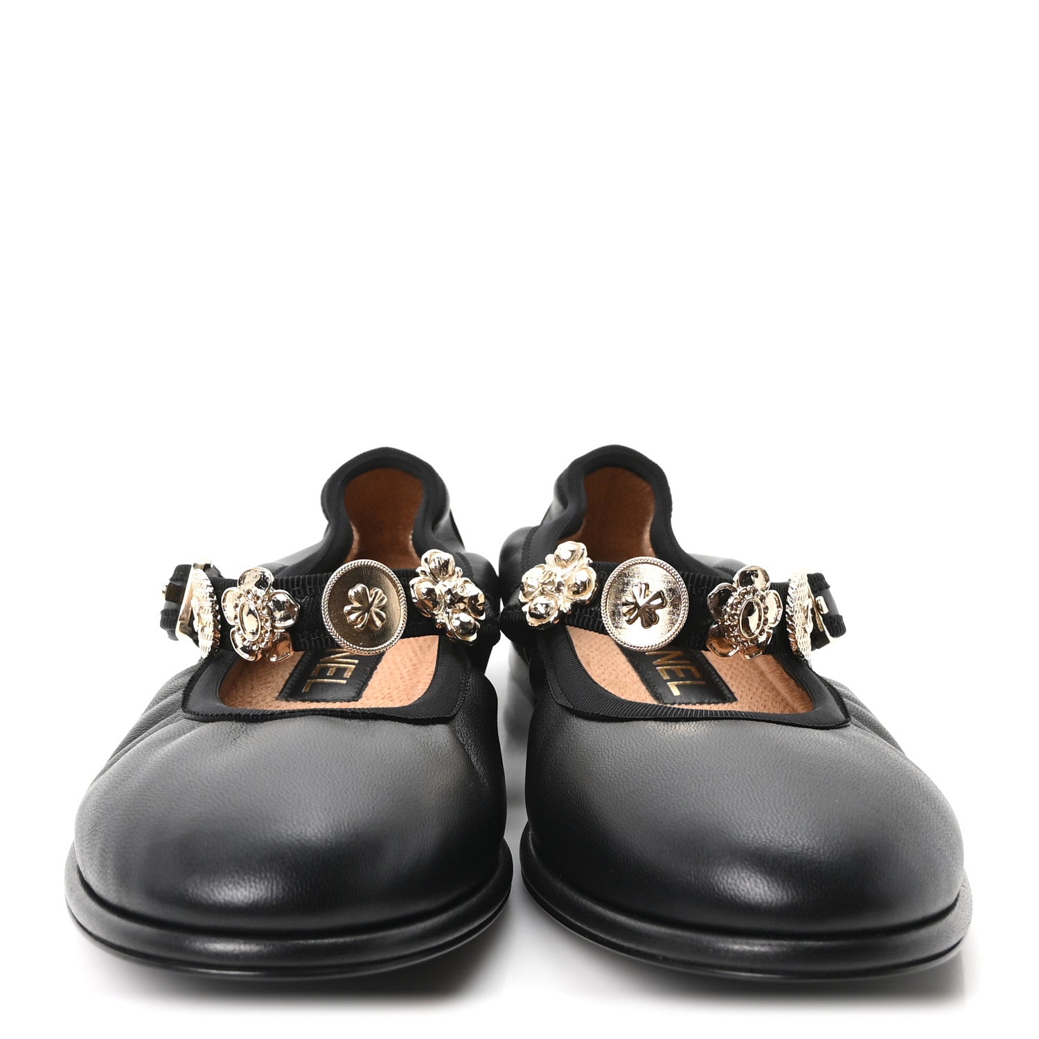 Chanel Lambskin Charm Mary Jane Flats 36.5 Black 3 of 8